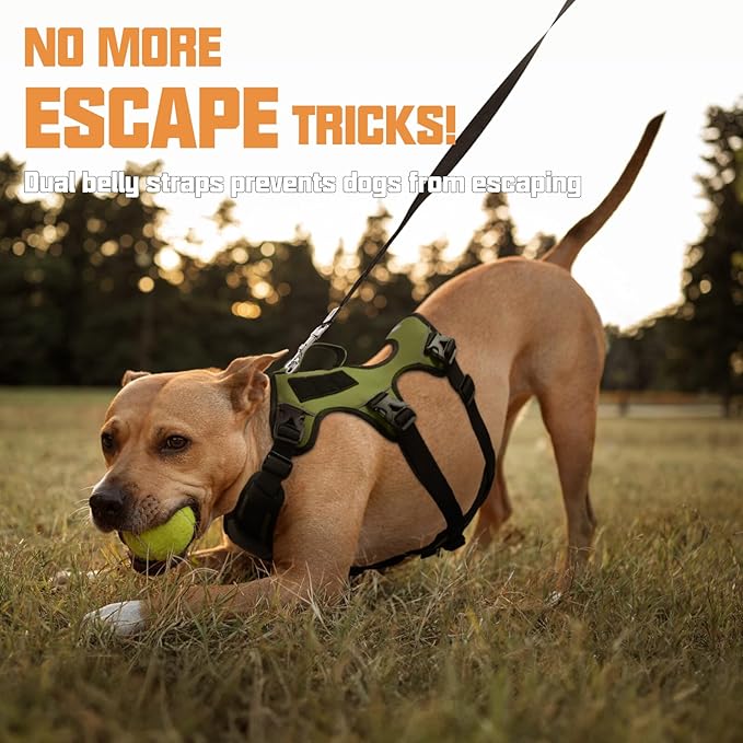 AUROTH Dog Harness, Escape Proof Dog Harness for Medium Sized Dog, No Pull Dog Harness for Large Dogs, Soft Padded Reflective Adjustable Dog Vest Harness with Lift Handle, Harness Medium Size Dog