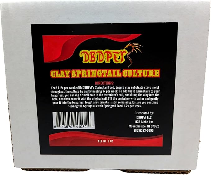 Live Springtail Cultures - Great for Terrariums, Vivariums, and More - Microfauna for Bioactive Reptile & Amphibian Cages (Clay Culture (New Option))