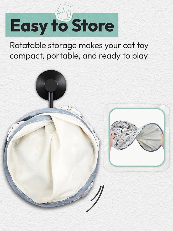 Interactive Cat Toy with Moving Ball, USB Rechargeable Undercover Hide and Seek Mat for Indoor Cats & Kittens, Automatic Exercise & Entertainment Play Pad