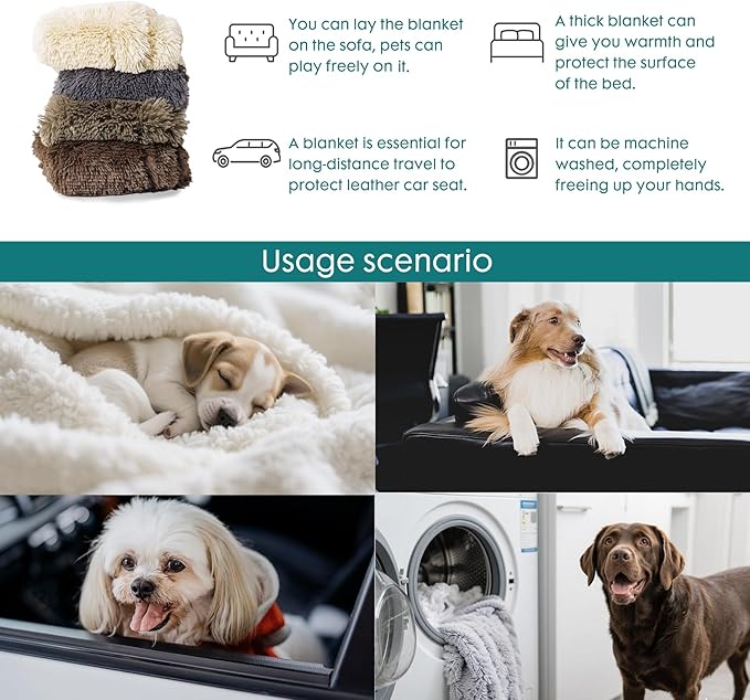 gogobunny Waterproof Dog Blanket for Large Dogs, Cats, Puppy, Reversible Faux Fur Pet Throw Blanket, Washable,Calming Furniture Protection for Sofa Bed (60x80 Inch (Pack of 1), Tie-dye Grey)