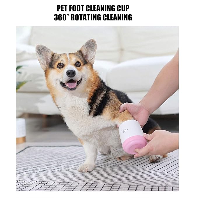Dog Washer Cup, Protable Safe and NonâIrritating Dog Washer Feet Cleaner for Dog for Dogs for Paws(pink)