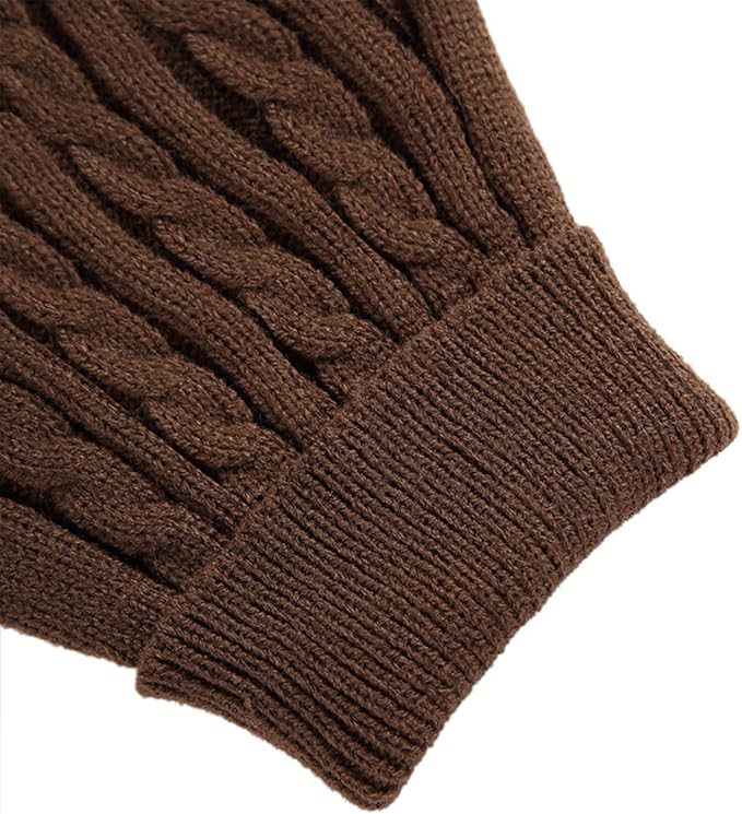 CHBORCHICEN Small Dog Sweaters Knitted Pet Cat Warm Dog Sweatshirt Winter Clothes Kitten Puppy Sweater (Brown, Large)