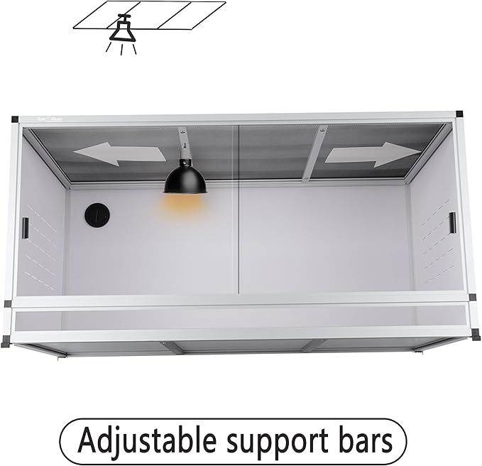 PVC Reptile Enclosure 120 Gallon ToxiRium Large Reptile Terrarium 48''x24''x24 Tank for Bearded Dragon Gecko Lizard Snake,Wide Breeding Lounge Vivarium Area with Sliding Doors Lock