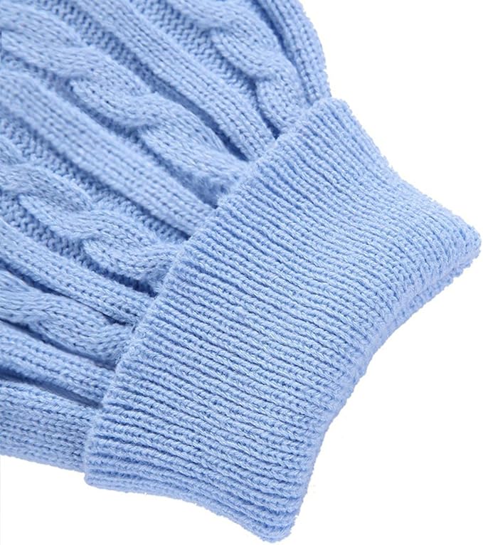 CHBORCHICEN Small Dog Sweaters Knitted Pet Cat Warm Dog Sweatshirt Winter Clothes Kitten Puppy Sweater (XX-Small, Light Blue)