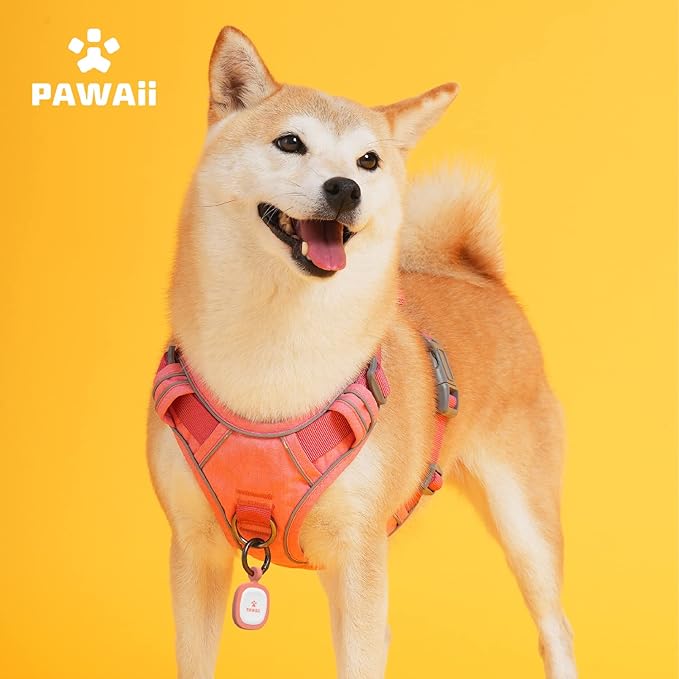 Pawaii Mimi Pink Small Dog Harness, No Choke, Adjustable Soft Padded Pet Vest with Easy Control Handle & Digital ID Tag