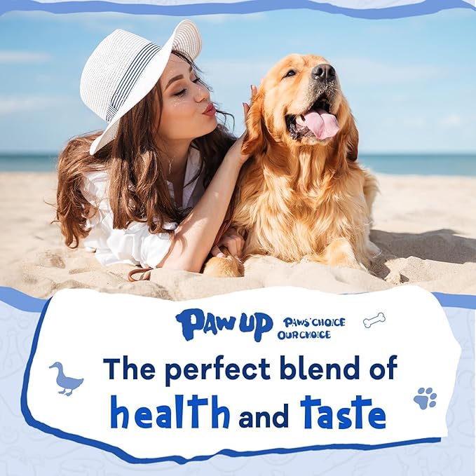 PAWUP Cod Skin Dog Treats with Duck Dog Snacks High Protein and Omega-3, Natural Dog Chews w/Taurine, 12.5 oz