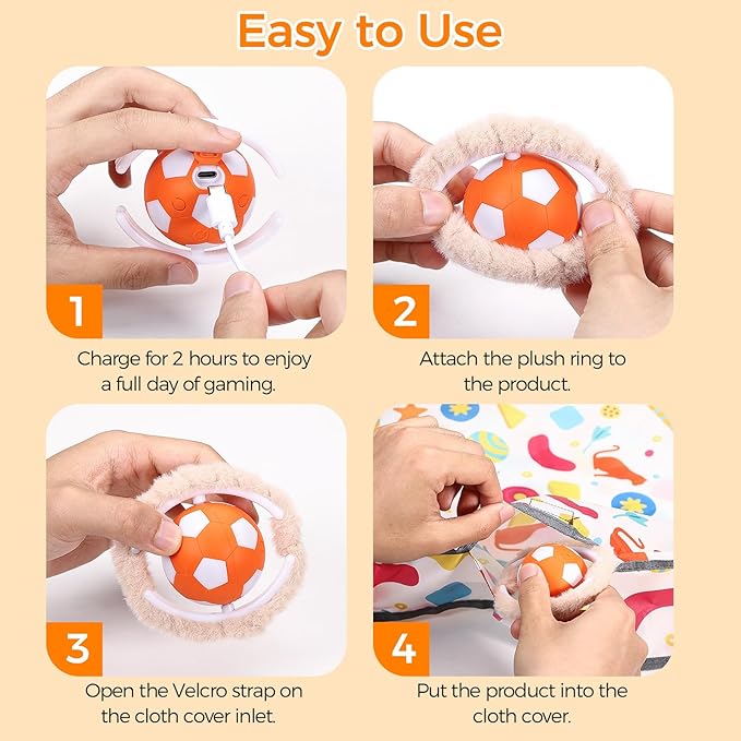 VIWIK Cat Toys for Bored Indoor Adult Cats, Interactive Automatic Motion Activated Kitten Ball Toy, Hide and Seek Mouse Catching Game, Low Noise Fast Rolling Ball in 4 Holes Play Mat