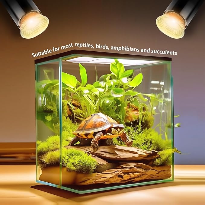75W UVA UVB Bulbs, Light Turtle Heat Lamp for Reptiles and Amphibian Tanks, Terrariums and Cages, Fit E26 Heat Reptile Lamp,Works with Various Lamp Fixtures 2-Pack