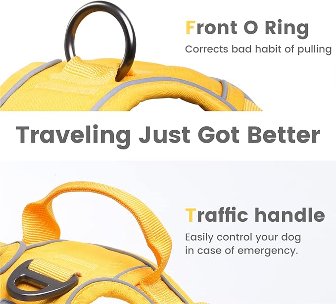 Pawaii Dog Harness for Large Dogs, Dog Harness with Pet ID Tag, No Choke Dog Harness, Adjustable Soft Padded Pet Vest with Easy Control Handle