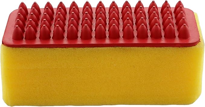 Grewal Equestrian Rubber Grooming Sponge Brush (Red)