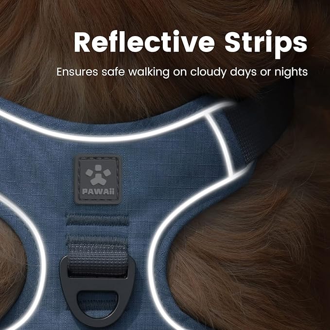 Pawaii Dog Harness for Small Dogs, Dog Harness with Pet ID Tag, No Choke Dog Harness, Adjustable Soft Padded Pet Vest with Easy Control Handle