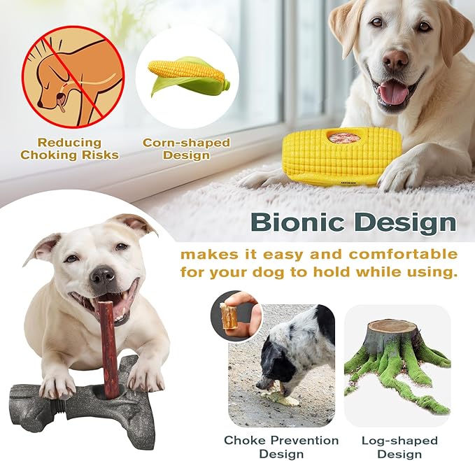 Dog Enrichment Toy - Bully Stick Holder, Indestructible Dog Toy for Aggressive Chewers, Keeps Them Busy - Provides Mental Enrichment - Durable - Food Grade - Easy to Clean(2-Pack Bundle)
