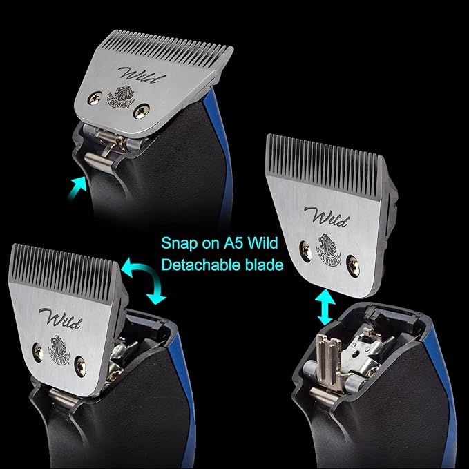 Detachable Blade - Size 30W Wide Blade 1/50", Made of Extra Durable Japanese Steel, Compatible with Most Andis, Oster, Wahl A5 Clippers