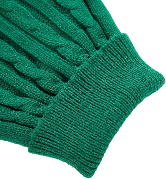 CHBORCHICEN Small Dog Sweaters Knitted Pet Cat Warm Dog Sweatshirt Winter Clothes Kitten Puppy Sweater (Medium,Green)