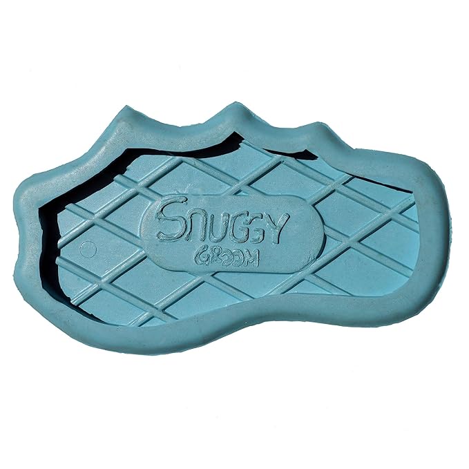 Grewal Equestrian Snuggy Groomer Soft Teeth Rubber Groomer Curry (Pacific Blue)