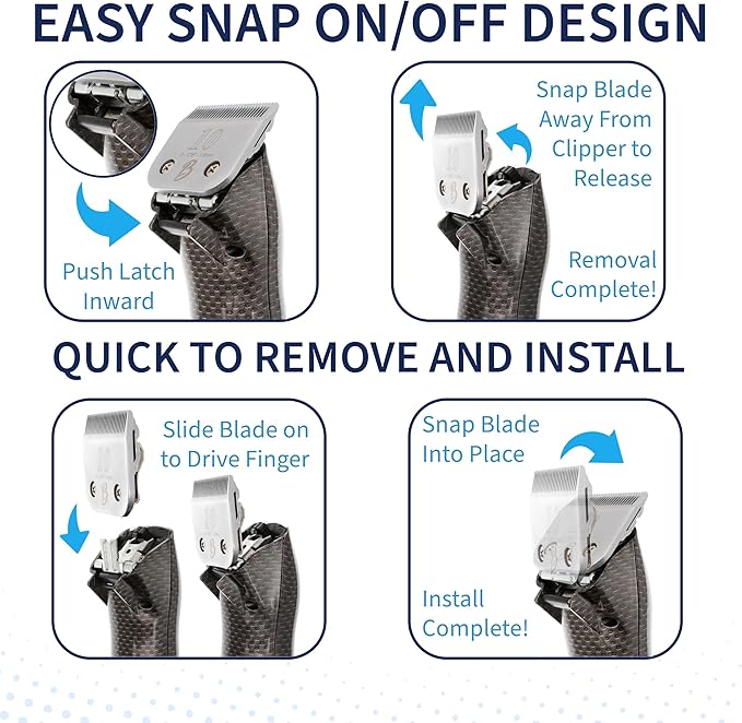 Detachable A Series 40 Blade Dog Grooming Clipper Blades Cuts Length 1/100" 0.25mm Japanese High Carbon Steel Dog Grooming Clipper Replacement Blade | Compatible A5 Series(B40)