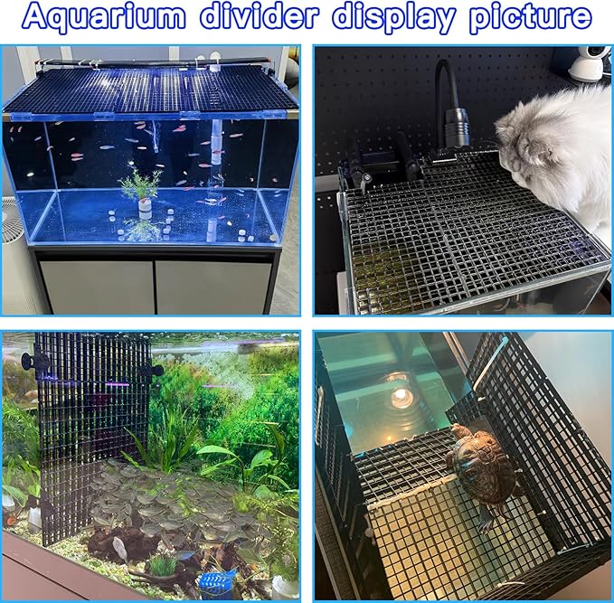 Plastic Egg Crate Fish Tank Divider Aquarium Filter Bottom Plastic Grid Fish Tank Isolation Board Black Egg Crate Tray((Black, 12pcs 11.8X11.8Inch with 0.35Inch Hole)