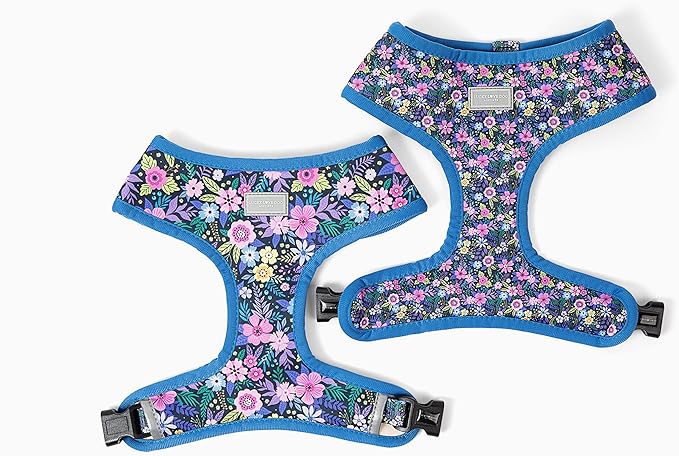 Lucky Love Dog, Girl Reversible Dog Vest, Purple Floral Pattern Tiny Dog Vest, Primrose, Extra Small