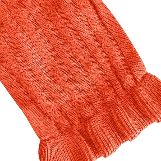 CHBORCHICEN Small Dog Sweaters Knitted Pet Cat Warm Dog Sweatshirt Winter Clothes Kitten Puppy Sweater (XXS, Dress-Orange)