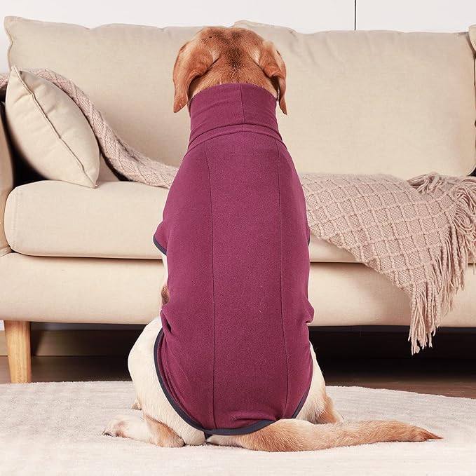 ROZKITCH Soft Warm Sweater Pajamas, Vest for Cold Weather Winter, Elastic Turtleneck, Sleeveless Pullover Clothes, Lightweight Pet Shirt for Small Medium Large Dogs Red L