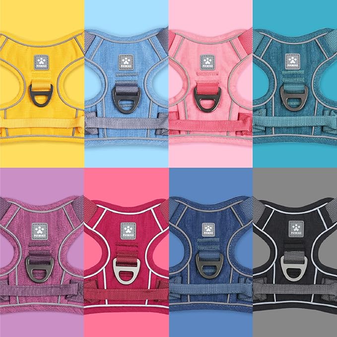 Pawaii Mimi Pink Small Dog Harness, No Choke, Adjustable Soft Padded Pet Vest with Easy Control Handle & Digital ID Tag