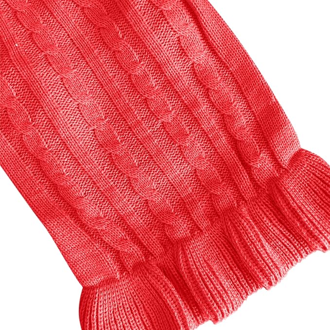 CHBORCHICEN Small Dog Sweaters Knitted Pet Cat Warm Dog Sweatshirt Winter Clothes Kitten Puppy Sweater (XXS, Dress-Red)