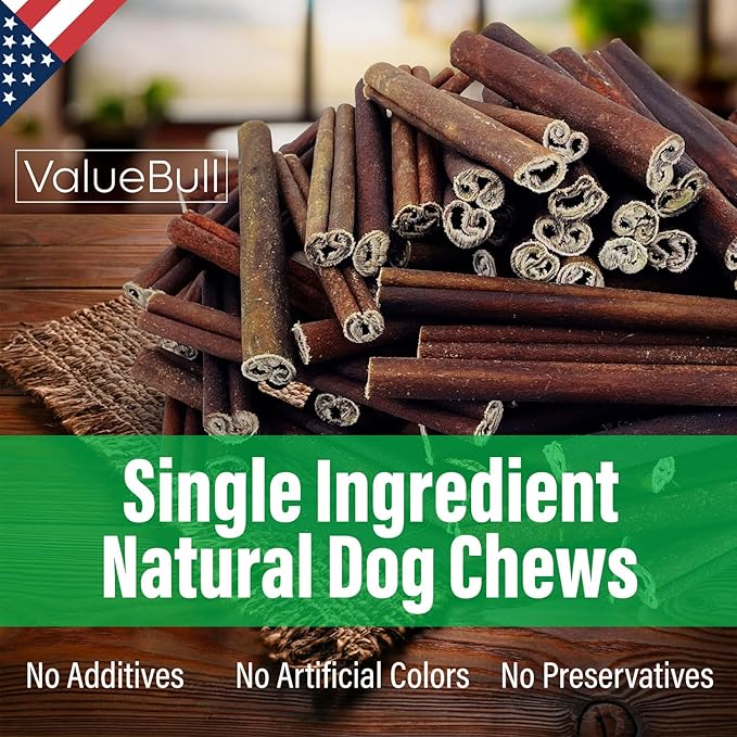 ValueBull USA Collagen Sticks for Dogs, 6 Inch Super Jumbo Chews, Natural Long-Lasting Dog Treats, 25 Count - Promotes Joint, Skin & Coat Health with Glucosamine and Chondroitin