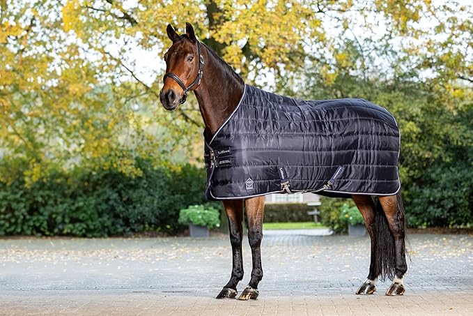 LeMieux Arika Stable-Tek 100g Blanket - Diamond Ripstop Outer - Breathable and Stain Repellent - Navy - 81"