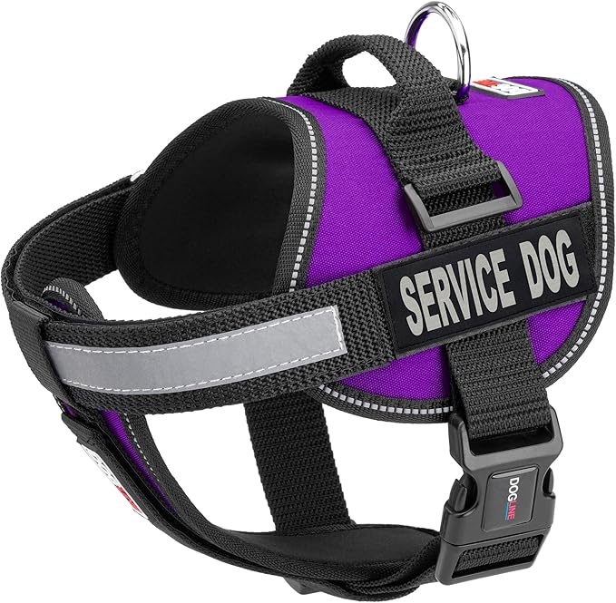 Dogline Unimax Service Dog Vest and Free Service Dog ID Badge with ADA Law, X-Large, Purple