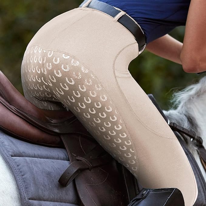 FitsT4 Sports Women's Full Seat Riding Tights Active Silicon Grip Horse Riding Tights Equestrian Breeches