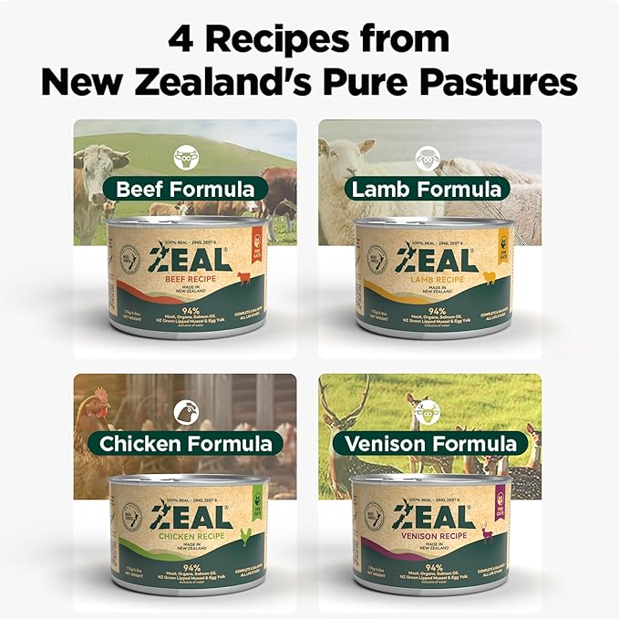 ZEAL New Zealand Wet Cat Food – High Protein, Grain-Free with Superfoods (Venison, 6oz Can, 12-Pack)