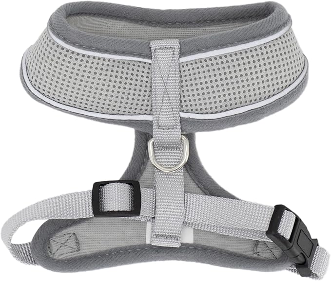AIITLE Harness Small Size Dog, Triple-Layer Breathable Mesh, Adjustable Fit & Reflective Design, Choke-Free Over-The-Head Vest for Indoor/Outdoor Use, Perfect for Maltese, Chihuahua (S, Grey)