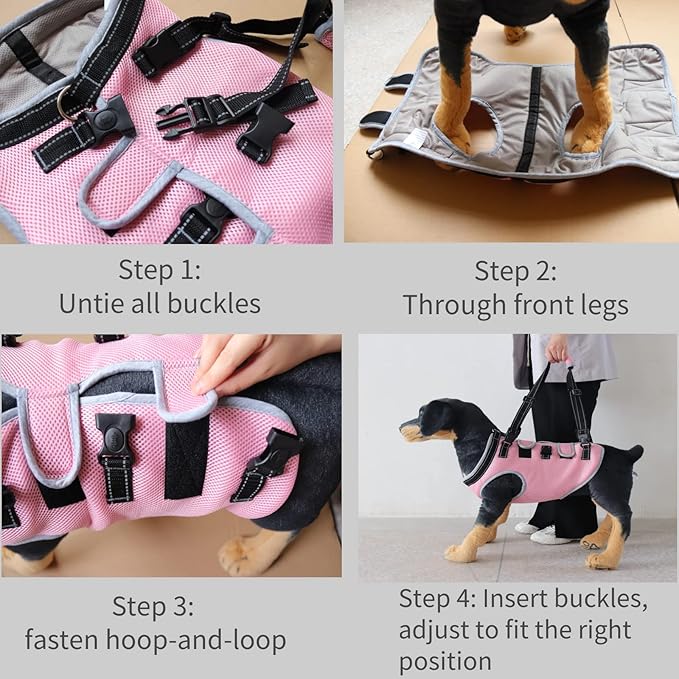 Dog Lift Harness, Recovery Sling Support Vest Stair Lift for Front Legs Only, Mobility Carrier with Handle for Senior, Elderly, Disabled, Joint Injuries, Arthritis, Paralysis- Medium