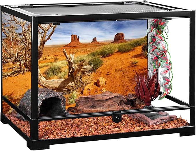 AWERT 72x18 inches Reptile Habitat Background Orange Desert Terrarium Background Durable Polyester Background