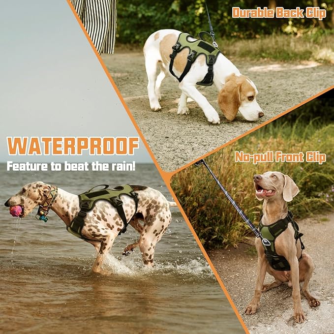 AUROTH Dog Harness, Escape Proof Dog Harness for Medium Sized Dog, No Pull Dog Harness for Large Dogs, Soft Padded Reflective Adjustable Dog Vest Harness with Lift Handle, Harness Medium Size Dog