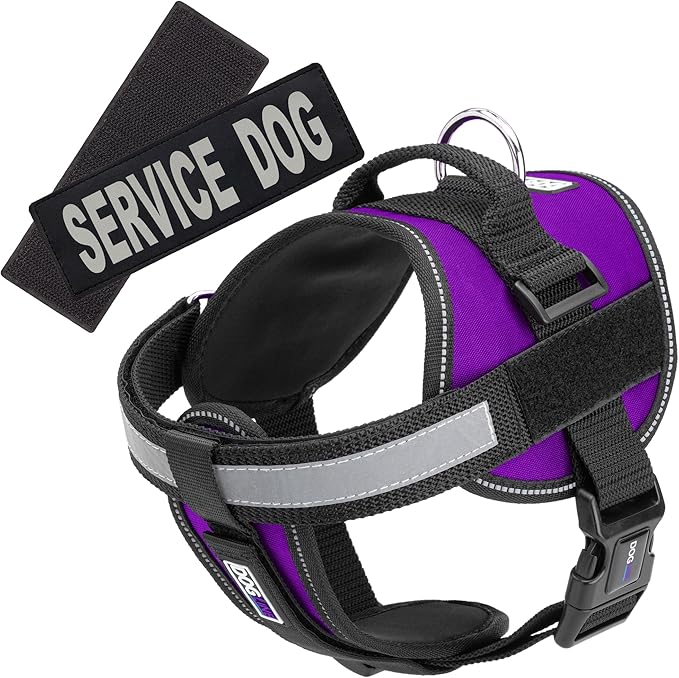 Dogline Unimax Service Dog Vest and Free Service Dog ID Badge with ADA Law, X-Large, Purple