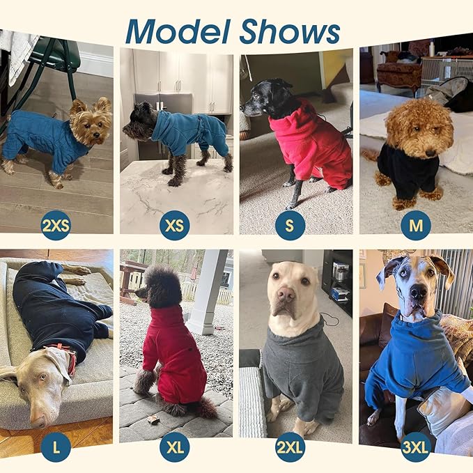 ROZKITCH Dog Thermal Bodysuit, Pet Windproof Warm Cold Weather Jacket Vest Cozy Jumpsuit Apparel Outfit Clothes for Large Giant Dog Walking Hiking Sleep Pink 3XL