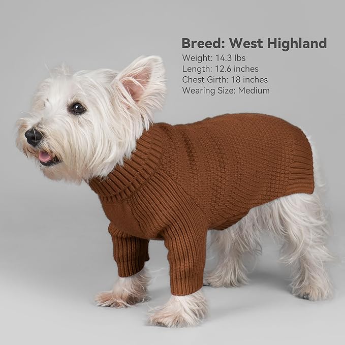 cyeollo 4XL Dog Sweater, Stretchable & Cozy Warm Dog Sweaters for Large Dogs Boy, Pullover Knit Fall Winter Sweatshirt Big Dogs Clothes, Doberman Great Dane Apparel, Brown XXXXL