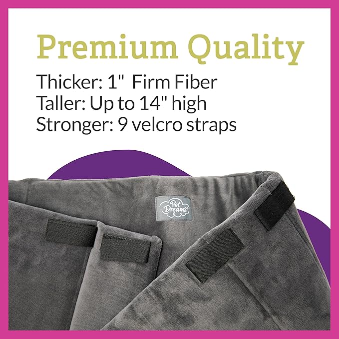 Pet Dreams Dog Crate Bumper - Comfy Liner & Dog Tail Protector for Inside Crate, Fits iCrate Cages 18, 24, 30, 36, 42, 48 Inches (Khaki, Small, 24")