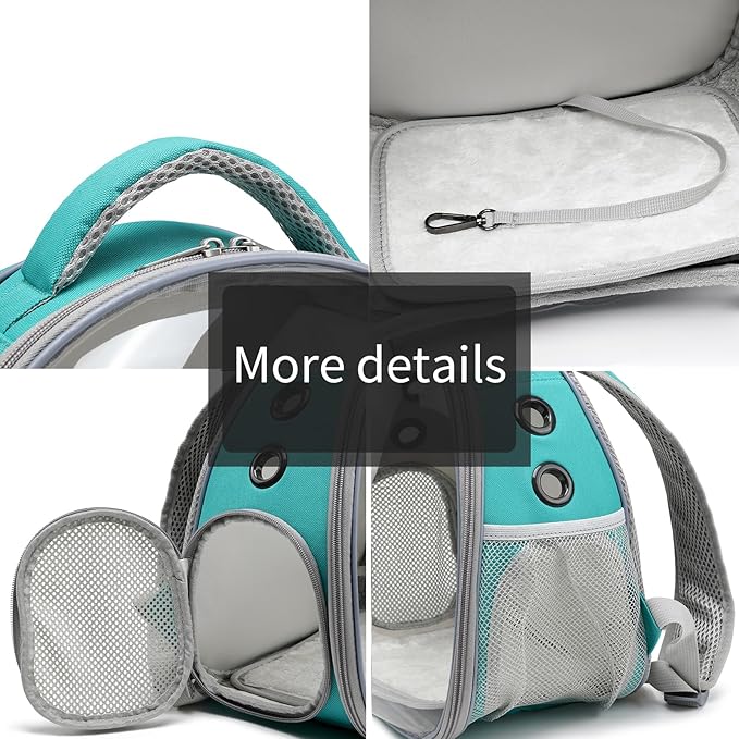 Portable Travel pet Backpack Carrier Hamster Bag Guinea Pig Bird Small Dog cat Turtle Carrier Rabbit Cage Squirrel Bearded Dragon Breathable Hangbag (Green)
