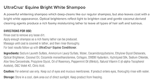 UltraCruz - sc-395301 Equine Bright White Horse Shampoo, 16 oz,Purple