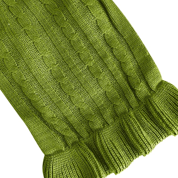 CHBORCHICEN Small Dog Sweaters Knitted Pet Cat Warm Dog Sweatshirt Winter Clothes Kitten Puppy Sweater (XS, Dress-Light Green)