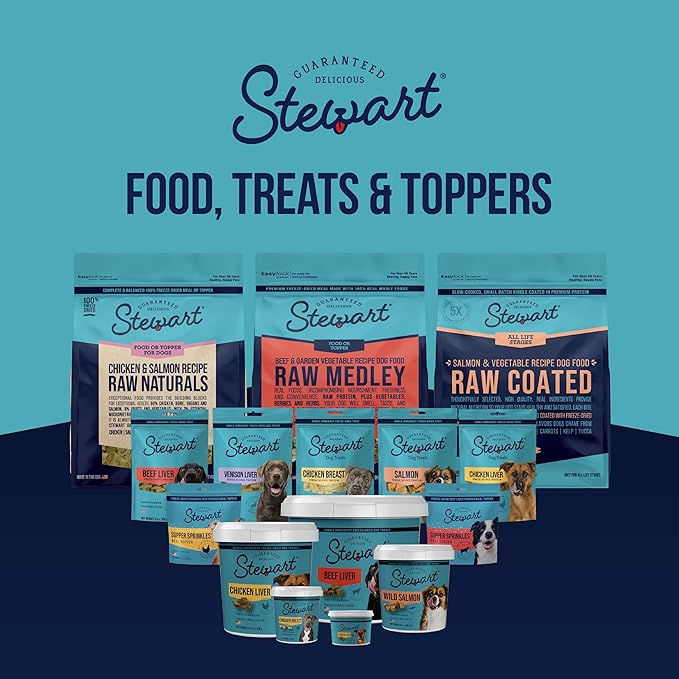 Stewart Beef Liver Dog Treats, 14 oz, ~315 Pieces, Freeze Dried Raw, Single Ingredient, 50% Protein Training Treats or Meal Topper in a Resealable Tub, Grain Free, Gluten Free