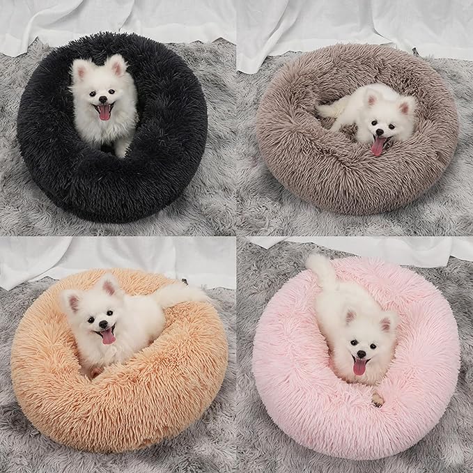 Nisrada Cat Beds for Indoor Cats,20 Inch Dog Bed for Small Melium Large Dogs, Washable-Round Pet Bed for Puppy and Kitten with Slip-Resistant Bottom