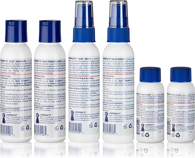 Exhibitor's Quic Shampoo, Conditioner, Braid, Sheen, Silver With Toner Colors - Quickly cleanses and conditions hair