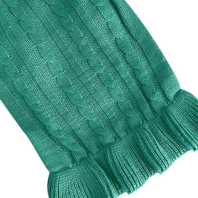 CHBORCHICEN Small Dog Sweaters Knitted Pet Cat Warm Dog Sweatshirt Winter Clothes Kitten Puppy Sweater (M, Dress-Green)