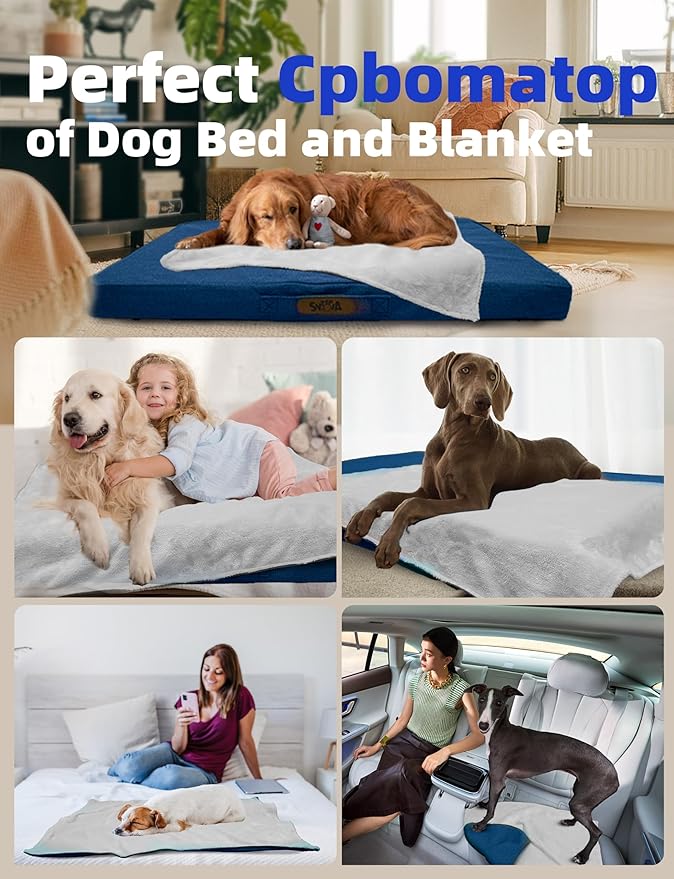 Sytopia 42 Inch Chew Proof Dog Crate Bed, Orthopedic Waterproof Dog Bed for Extra Large Dogs, Removable Washable Cover, Egg Crate Foam Mat, Suitable for Dogs Up to 100 Lbs, Dark Gray