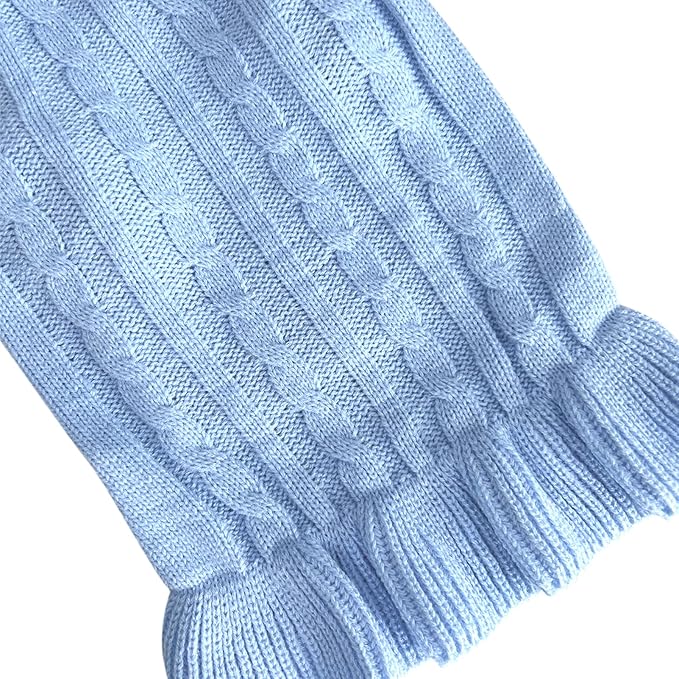 CHBORCHICEN Small Dog Sweaters Knitted Pet Cat Warm Dog Sweatshirt Winter Clothes Kitten Puppy Sweater (XXS, Dress-Light Blue)