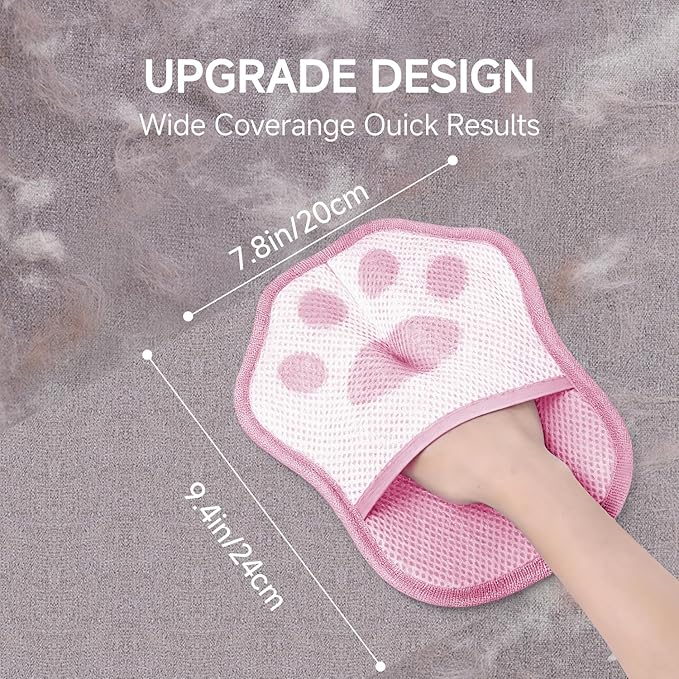 New 2025 Pet Hair Removal Glove - Electrostatic Deshedding for Dogs & Cats, Reusable Grooming Mitt for Furniture, Car, Couch,Size 9.8 x 7.87 x 0.5 in