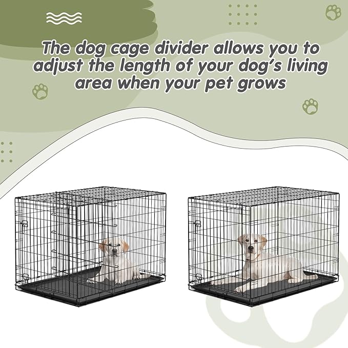 Tandefio 2 Pcs Dog Crate Divider Panel Metal Pets Divider Panel Dog Crate for Pets(36 Inches)